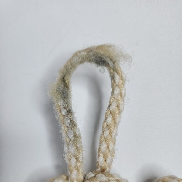 Macrame VTG Towel Holder with Ceramic Butterfly Holder 2 4" Wall Hanging Boho - Picture 9 of 12